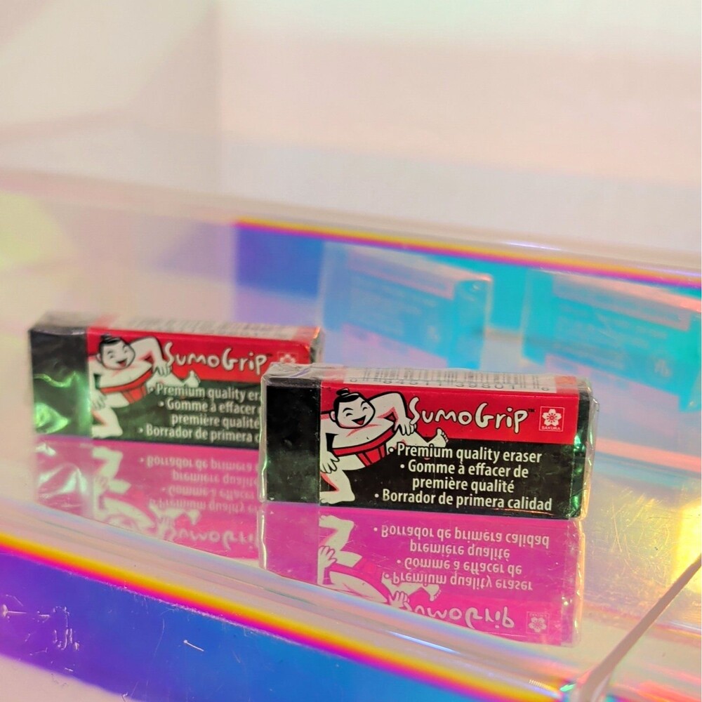 Sakura SumoGrip Premium Eraser Black 2 Pack NEW Sealed Japanese Stationery